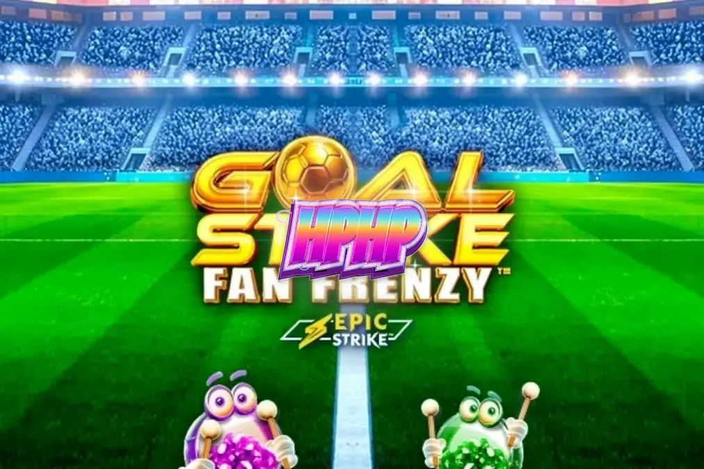 Interface do jogo de slot Goal Strike Fan Frenzy com tema de futebol